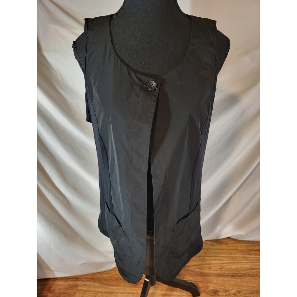 Sun Kim Toronto Zip Utility Vest Women Small‎ Black Cyberpunk Edgy Lagenlook
